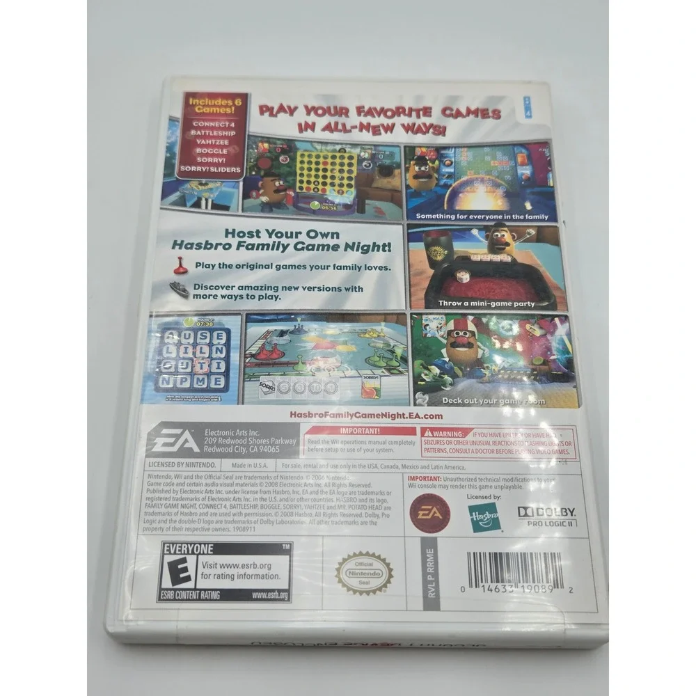 Hasbro Family Game Night Nintendo Wii EA Games Connect 4 Battleship Yahtzee